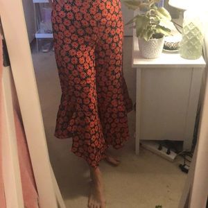 Anthropologie wide leg pants with ruffles